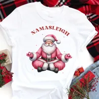 Namasleigh Funny Santa Yoga Christmas Tri-Blend Shirt