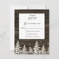 Barn wood Rustic Pine trees, winter woodland rsvp