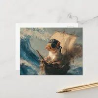 Cute Fantasy Pirate Squirrel Postcard