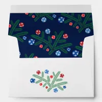 Christmas tree branch with snowflake decorations envelope