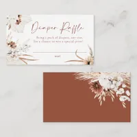 Boho Pampas Grass Diaper Raffle Card