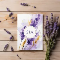 Lavender Golden Watercolor Floral