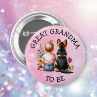 Baby and Puppy Great Grandma to be Baby Shower   Button