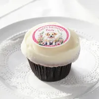 Puppy Dog Themed Personalized Birthday Edible Frosting Rounds