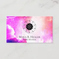 * Nebula Sacred Geometry Universe Pink Purple Business Card