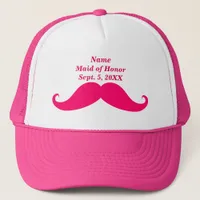 Maid of Honor Pink Mustache Trucker Hat