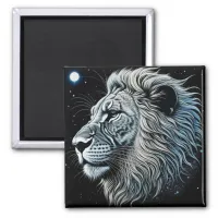 Celestial Lion Night Sky Ai Art Magnet