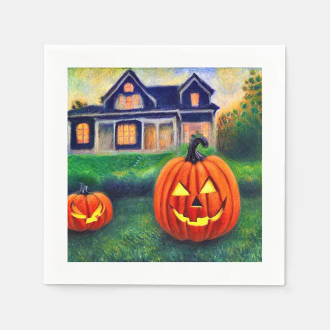 Halloween pumpkins illuminated napkins