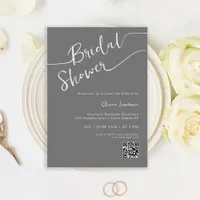 Handwritten Script QR Bridal Shower Invite