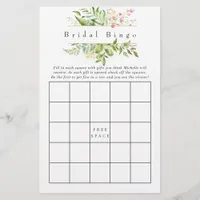 Watercolor Geometric Crystal Greenery Bridal Bingo