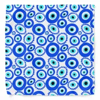 Greek Eye Symbol Blue and White Pattern Bandana