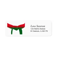 Martial Arts Christmas Return Address Label