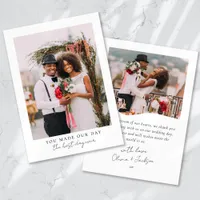 Best Day Ever Heart Wedding Photo Thank You Card