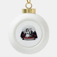 Horror Valentines Day Skeleton Couple Till Death D Ceramic Ball Christmas Ornament