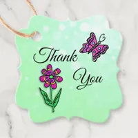 Personalized Thank you Flowers Sage Green Gift Favor Tags