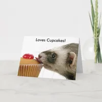 Ferrets Love Cupcakes Card