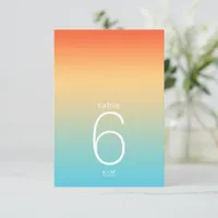 Mood Gradient Wedding Table# Tropical Sky ID741 Invitation