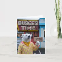 A Hungry Polar Bear in a Polka Dot Jacket Card