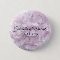 Soft Pink Hydrangea Floral Wedding Pinback Button