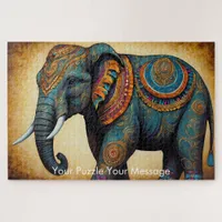 Mystic Boho Elephant Mandala Jigsaw Puzzle