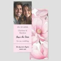 Wedding Save the Date photo quote pink florals Bookmarks