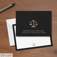 Gold Scale Black Legal Note Card