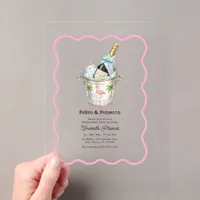 Palms & Prosecco Palm Beach Bachelorette Party Acrylic Invitations