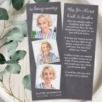 Rustic Memorial 3 Photo Remembrance Funeral Poem Bookmarks