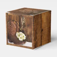 Faux Barn Wood Cowboy Boots Daisies Horse Wedding Favor Boxes