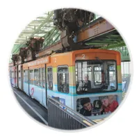 Orange Blue Wuppertal Floating Train Ceramic Knob