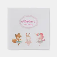 Tutu Cute Ballerina Ballet Animals Birthday Party Napkins