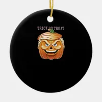 Pumpkin Donald, Funny Halloween Scary Classic Ceramic Ornament