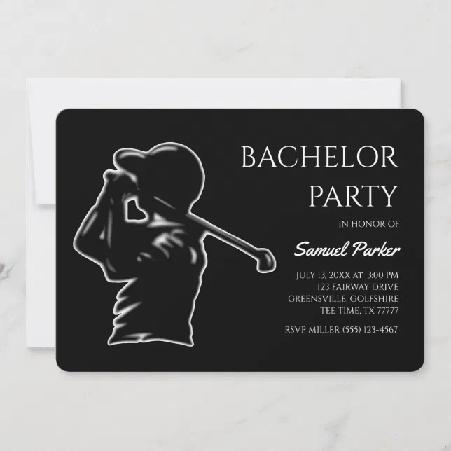 Golf Bachelor Party - golf outing  Classic Stylish Invitation