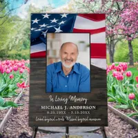 Military Funeral Photo Memorial American Flag Foam Board