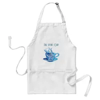 Artistic Blue Coffee Cup with Swirling Patterns Adult Apron