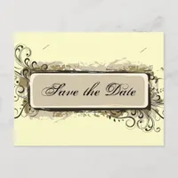 Abstract Floral Save the Date Announcement Postcard