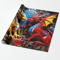 Cute Decorative Wrapping Paper Colorful Dragons