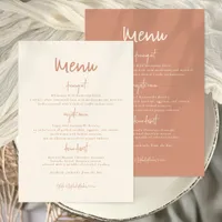 Rustic Dual Tone Reversible Wedding Menu Invitation