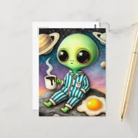 Alien Coffee With Egg Postcard