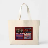 Skies of San Diego and San Francisco Large Tote Bag