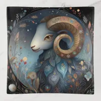 Aries Ram Zodiac Astrology Mystical Birthday Trinket Tray