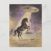 Black Horse and UFO Postcard