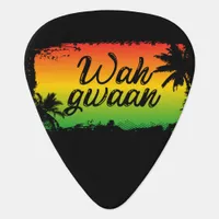 Jamaican Rasta Wah Gwaan Hello Black Guitar Pick