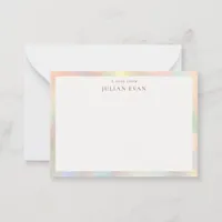 Modern Elegant Glitter Holographic Border Note Card