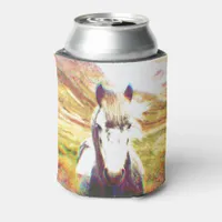 Iceland Horse Digital Art Can Cooler