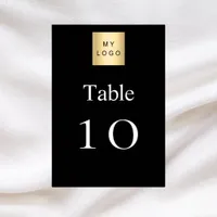 Black white business logo table number