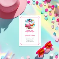 One or Two Degrees Hotter Hot-Pink Flamingo Grad Invitation