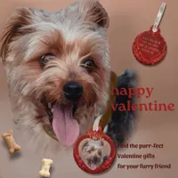 Valentine Red Photo Keychain Pet ID Tag