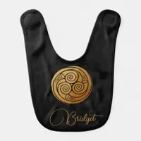 Triple Celtic Knot Swirl Mandala Personalized  Baby Bib