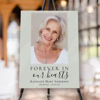 Forever in Our Hearts Photo Funeral Welcome Sign